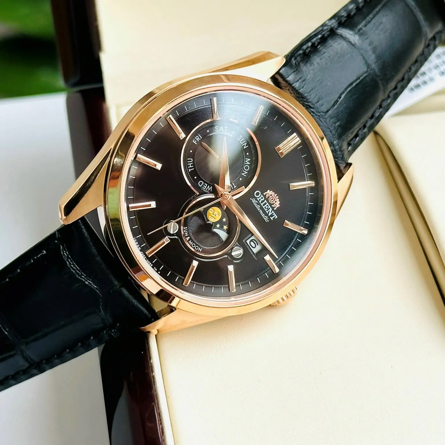 ĐỒNG HỒ NAM ORIENT RN-AK0304B AUTOMATIC ROSE GOLD TONE DÂY DA