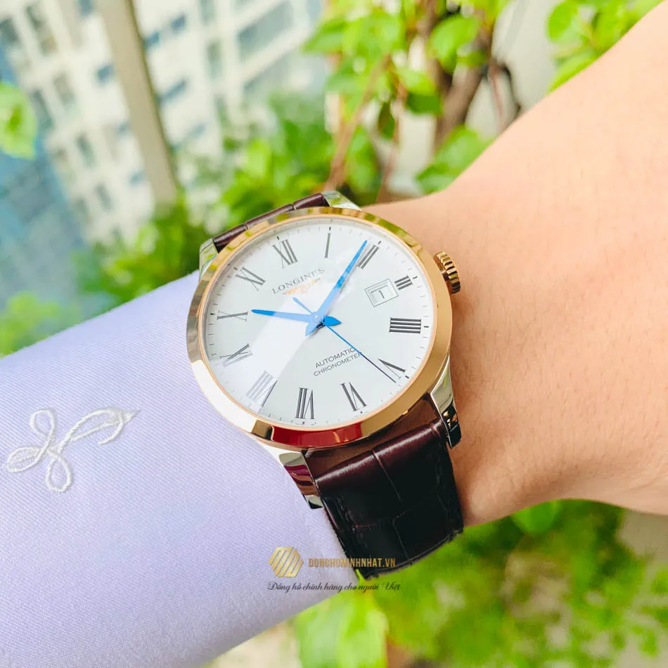ĐỒNG HỒ NAM LONGINES L2.820.5.11.2 RECORD COLLECTION ROSE 38.5mm-L28205112